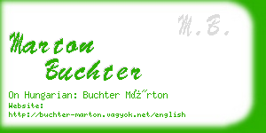marton buchter business card